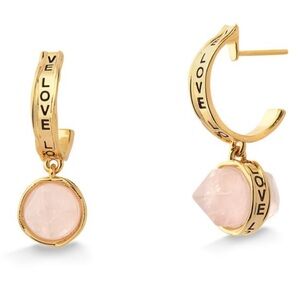 Brand new Maria dolores quartz gold plated earring real gem stone